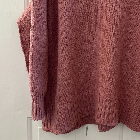 Free People Pink Over-Sized Brookside Slouchy Chunky Sweater Sz Lr - Picture 4 of 10